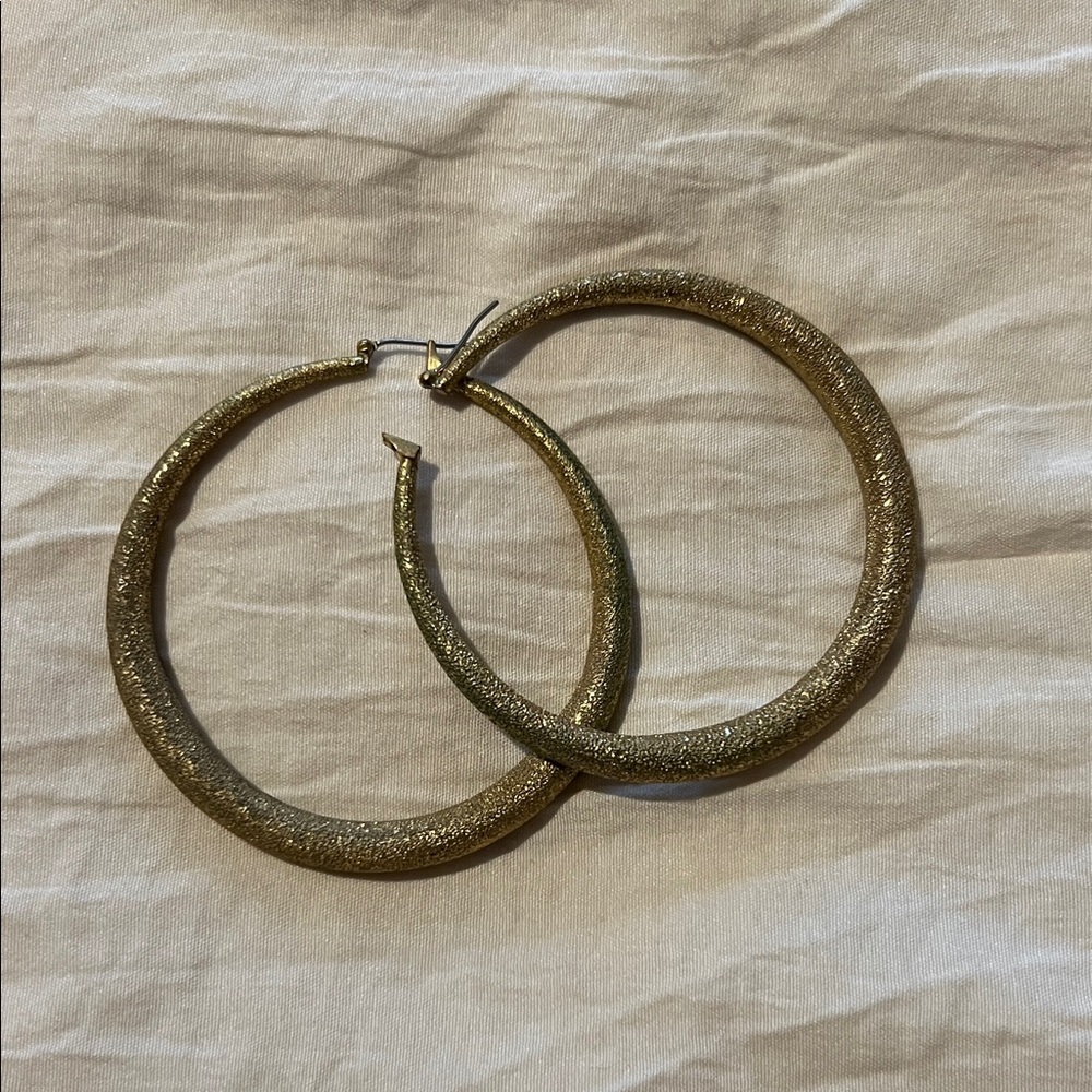 Textured Gold Hoop Earrings